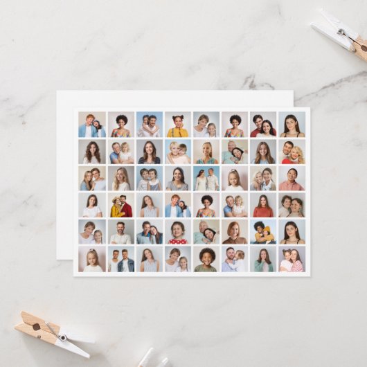 Creëer Uw Eigen 48 Fotocollage Groet Kaart (Voorkant / Achterkant in situ)