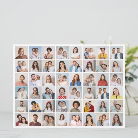 Creëer Uw Eigen 48 Fotocollage Groet Kaart (Staand voorkant)