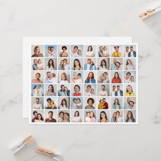 Creëer Uw Eigen 48 Fotocollage Groet Kaart (Voorkant / Achterkant in situ)