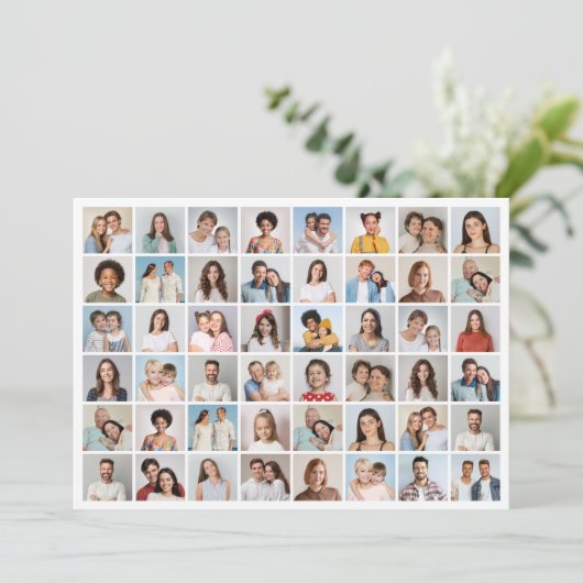 Creëer Uw Eigen 48 Fotocollage Groet Kaart (Staand voorkant)