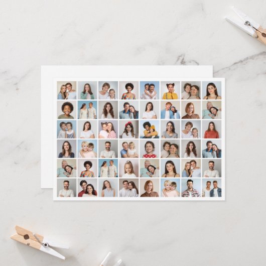 Creëer Uw Eigen 48 Fotocollage Groet Kaart (Voorkant / Achterkant in situ)