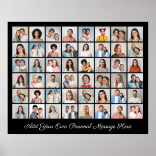 Creëer Uw eigen 48 fotocollage Uw groet toevoegen Poster