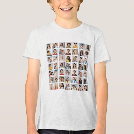 Creëer uw eigen 49 foto collage Kinderen Tri-Blend Shirt (Voorkant)