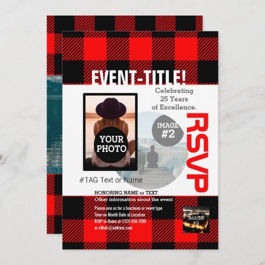 Creëer Uw eigen 4 Afbeeldingen 12 Lijnen van de Te Kaart (Voorkant / Achterkant)