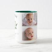 Creëer uw eigen 4 foto beste ooit oma Bloemen Tweekleurige Koffiemok (Center)