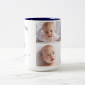 Creëer Uw Eigen 4 Foto Beste Ooit Oma Nautical Tweekleurige Koffiemok (Center)