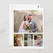 Creëer Uw eigen 4 foto bruiloft collage Briefkaart (Voorkant / Achterkant)