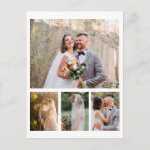 Creëer Uw eigen 4 foto bruiloft collage Briefkaart (Voorkant)