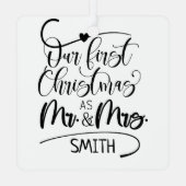 Creëer Uw eigen 4 foto bruiloft collage Metalen Ornament (Achterkant)