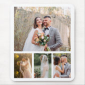 Creëer Uw eigen 4 foto bruiloft collage Muismat (Voorkant)