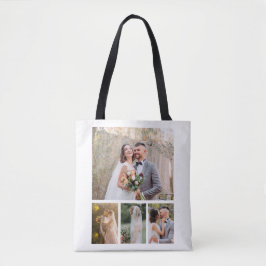 Creëer Uw eigen 4 foto bruiloft collage Tote Bag