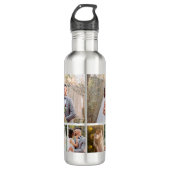 Creëer Uw eigen 4 foto bruiloft collage Waterfles (Voorkant)