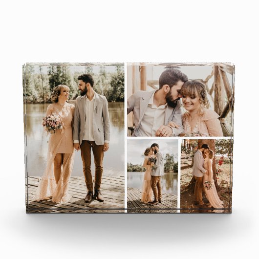 Creëer Uw eigen 4 Foto Collage Photo Block (Voorkant)