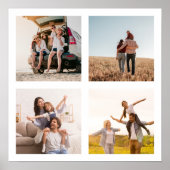 Creëer uw eigen 4 foto collage plein poster (Voorkant)