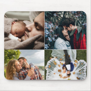 Creëer uw eigen 4 foto collage Sjabloon Muismat