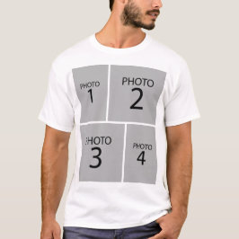 Creëer uw eigen 4-FOTO COLLAGE Twin Front & Back T-shirt