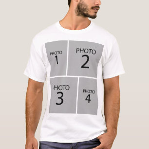 Creëer uw eigen 4-FOTO COLLAGE Twin Front & Back T-shirt