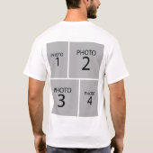 Creëer uw eigen 4-FOTO COLLAGE Twin Front & Back T-shirt (Achterkant)