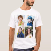 Creëer Uw eigen 4 Fotocollage familienaam T-shirt (Voorkant)