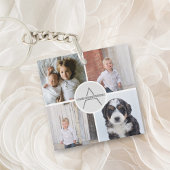 Creëer Uw Eigen 4 Fotocollage Monogram Sleutelhanger