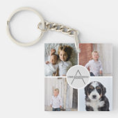 Creëer Uw Eigen 4 Fotocollage Monogram Sleutelhanger (voorkant)