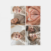 Creëer Uw Eigen 4 Fotocollage Schattigee Baby Fleece Deken (Voorkant)