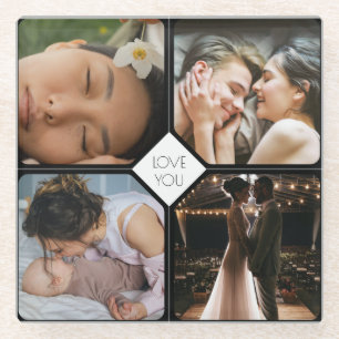 Creëer Uw eigen 4 foto's Glazen Onderzetter