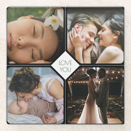 Creëer Uw eigen 4 foto's Glazen Onderzetter (Voorkant)