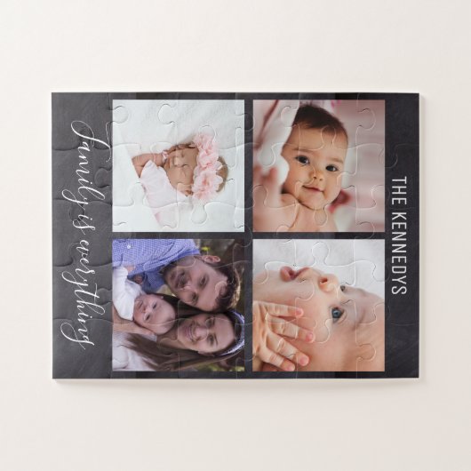 Creëer Uw eigen 4 Photo Collage Chalkboard-reeks Legpuzzel (Horizontaal)