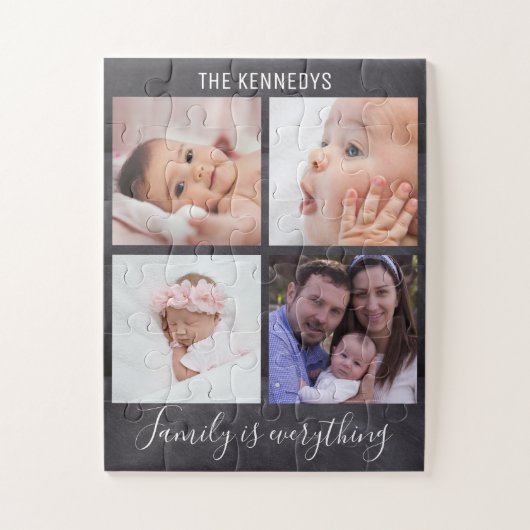 Creëer Uw eigen 4 Photo Collage Chalkboard-reeks Legpuzzel (Verticaal)