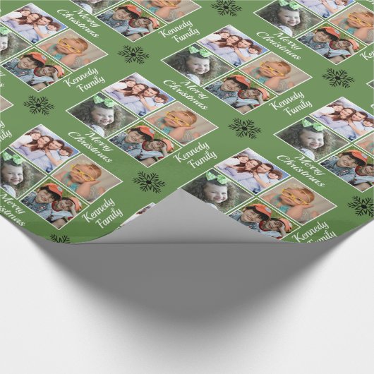 Creëer Uw eigen 4-serie Foto met groene kerst Cadeaupapier (Hoek)
