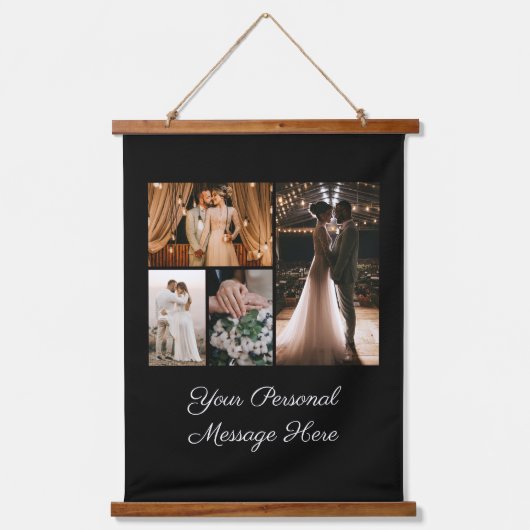 Creëer Uw eigen 4 Welkomstteken voor fotoCollage Hangend Wandkleed (Voorkant)