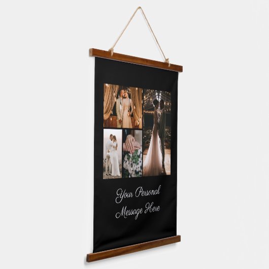 Creëer Uw eigen 4 Welkomstteken voor fotoCollage Hangend Wandkleed (Gebogen)