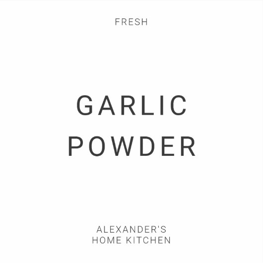 Creëer Uw eigen 4x4 Individuele Spice Label (Voorkant)