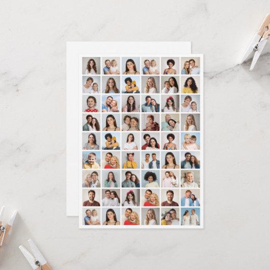 Creëer Uw Eigen 54 Fotocollage Groet Kaart (Voorkant / Achterkant in situ)