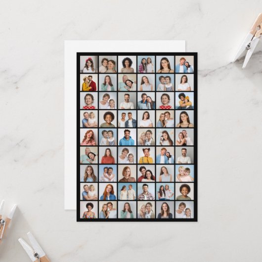 Creëer Uw Eigen 54 Fotocollage Groet Kaart (Voorkant / Achterkant in situ)