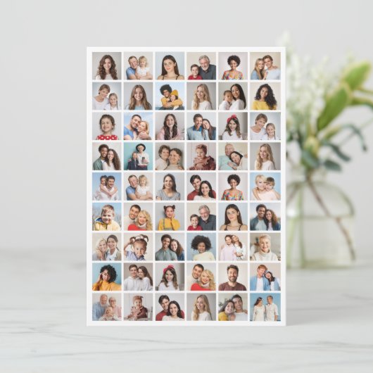 Creëer Uw Eigen 54 Fotocollage Groet Kaart (Staand voorkant)