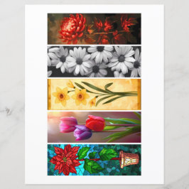 Creëer Uw eigen 5 Assorted Flowers Bladwijzer