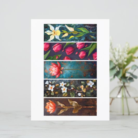 Creëer Uw eigen 5  bloemige Bladwijzer (Staand voorkant)