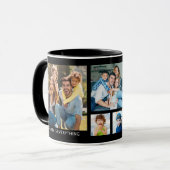 Creëer Uw Eigen 5 Familie Foto Collage Zwart Mok (Voorkant links)