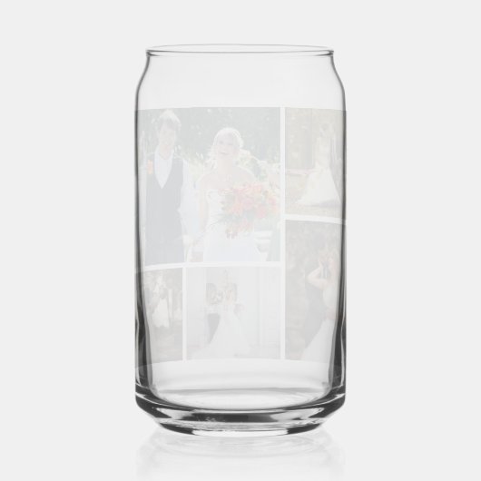 Creëer Uw eigen 5 foto bruiloft collage Blikvorm Glas (Achterkant)