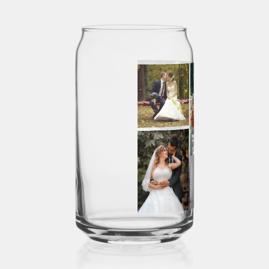 Creëer Uw eigen 5 foto bruiloft collage Blikvorm Glas (Rechts)