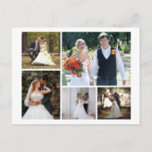 Creëer Uw eigen 5 foto bruiloft collage Briefkaart (Voorkant)