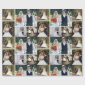 Creëer Uw eigen 5 foto bruiloft collage Cadeaupapier (Vlak)