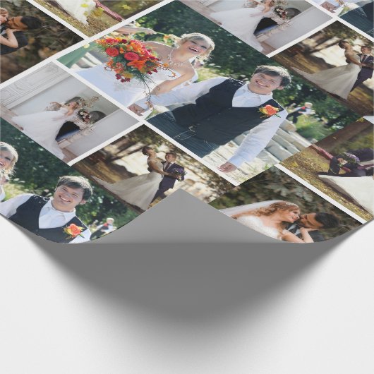Creëer Uw eigen 5 foto bruiloft collage Cadeaupapier (Hoek)