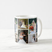 Creëer Uw eigen 5 foto bruiloft collage Koffiemok (Voorkant rechts)