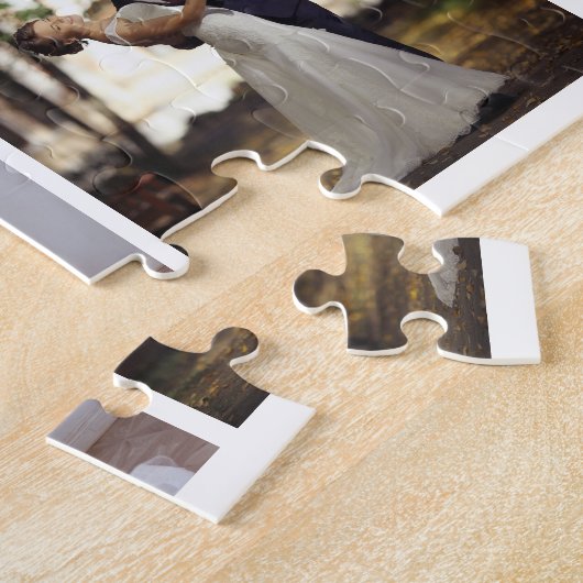Creëer Uw eigen 5 foto bruiloft collage Legpuzzel (Zijkant)