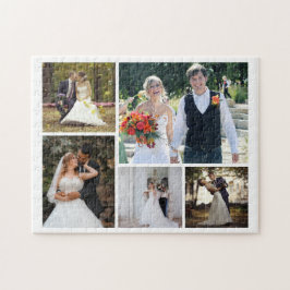 Creëer Uw eigen 5 foto bruiloft collage Legpuzzel