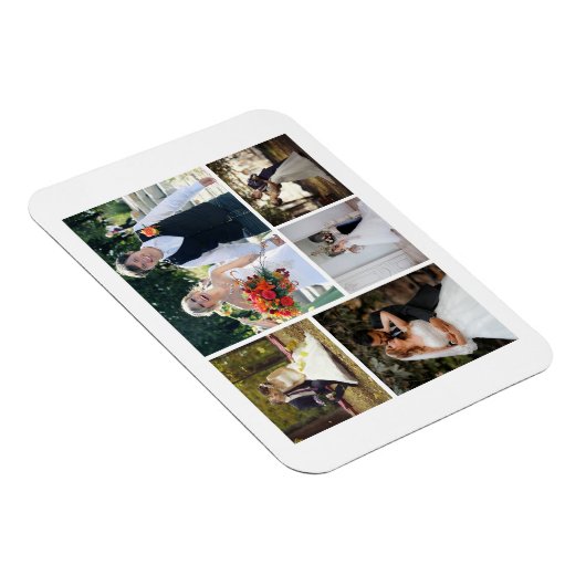 Creëer Uw eigen 5 foto bruiloft collage Magneet (Rechterzijde)