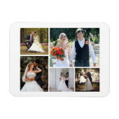 Creëer Uw eigen 5 foto bruiloft collage Magneet (Horizontaal)